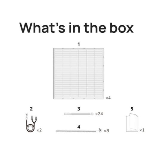 Painel Solar EcoFlow 250W Bifacial IP68 Conjunto 4 Unidades Células Tipo N