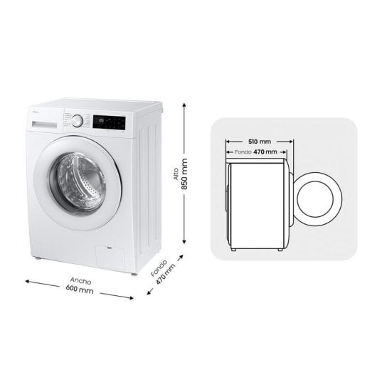 Máquina de Lavar Roupa Samsung WW80FG5L32TEEC 8 kg 1200 rpm A Branco WiFi IA