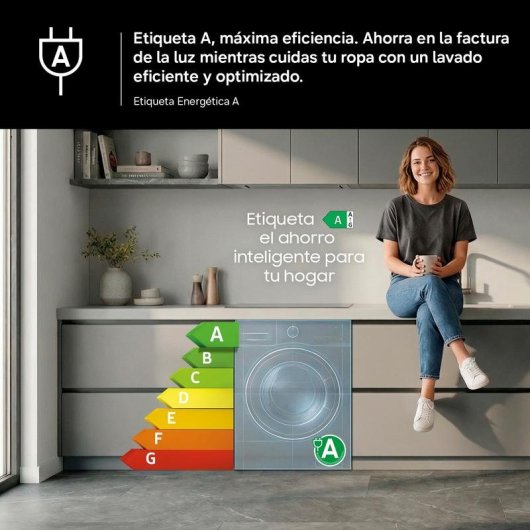 Máquina de Lavar Roupa Samsung WW80FG5L32TEEC 8 kg 1200 rpm A Branco WiFi IA