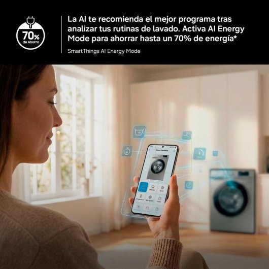 Máquina de Lavar Roupa Samsung WW80FG5L32TEEC 8 kg 1200 rpm A Branco WiFi IA