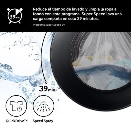 Máquina de Lavar Roupa Samsung WW80FG5L32TEEC 8 kg 1200 rpm A Branco WiFi IA
