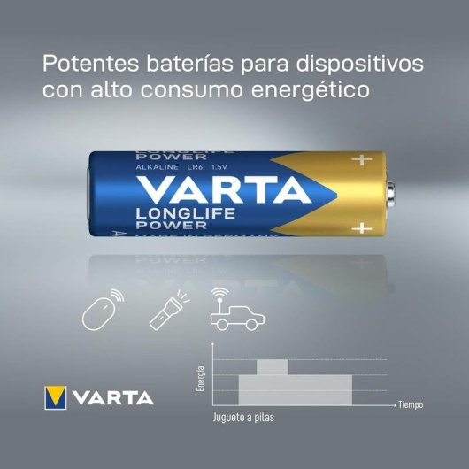 Pila Varta Longlife Power AA 12 unidades alcalinas alta potencia