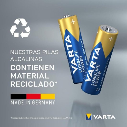 Pila Varta Longlife Power AA 12 unidades alcalinas alta potencia