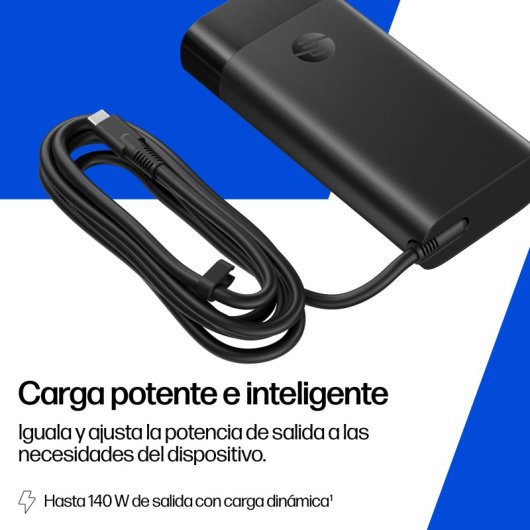 Chargeur USB-C HP 140W Noir Portable Sécurité Optimale