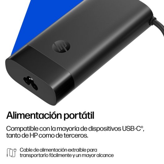 Chargeur USB-C HP 140W Noir Portable Sécurité Optimale