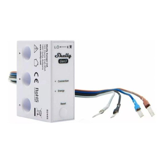 Relais Wi-Fi Shelly 3EM-63W Triphasé Suivi de l’énergie, DIN