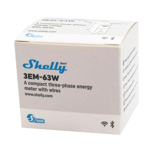 Relais Wi-Fi Shelly 3EM-63W Triphasé Suivi de l’énergie, DIN