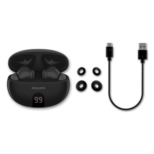 Auriculaires Philips TAT2520BK/00 sans fil Bluetooth avec Réduction Active du Bruit Noir