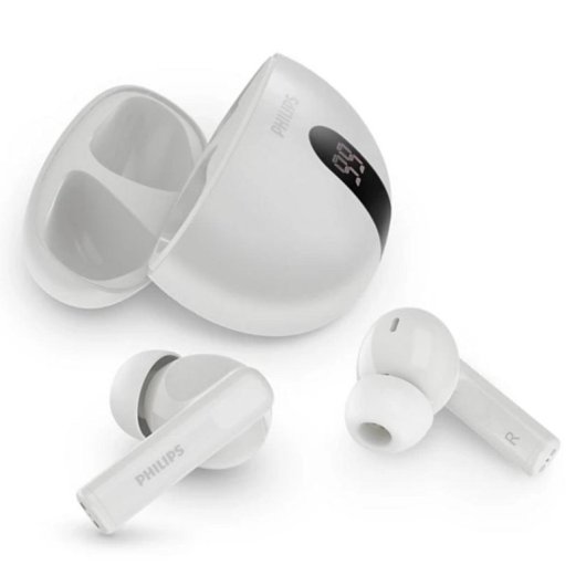 Auriculaires Philips TAT2520WT/00 sans fil Bluetooth avec Réduction Active du Bruit Blancs