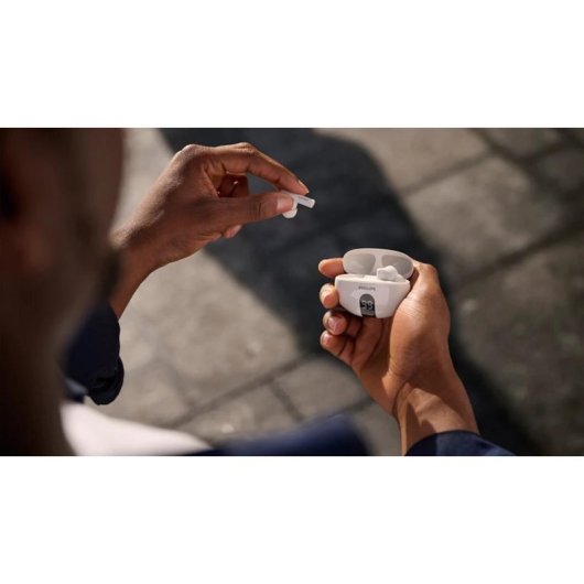Auriculaires Philips TAT2520WT/00 sans fil Bluetooth avec Réduction Active du Bruit Blancs