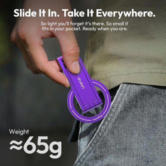 Support magnétique Ulanzi MA60 Pliable Double Aimant 14N Violet