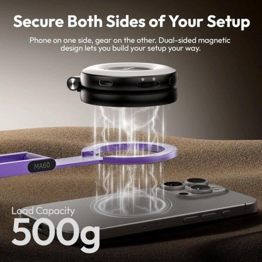 Support magnétique Ulanzi MA60 Pliable Double Aimant 14N Violet
