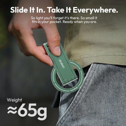 Support magnétique Ulanzi MA60 Pliable Double Aimant Vert