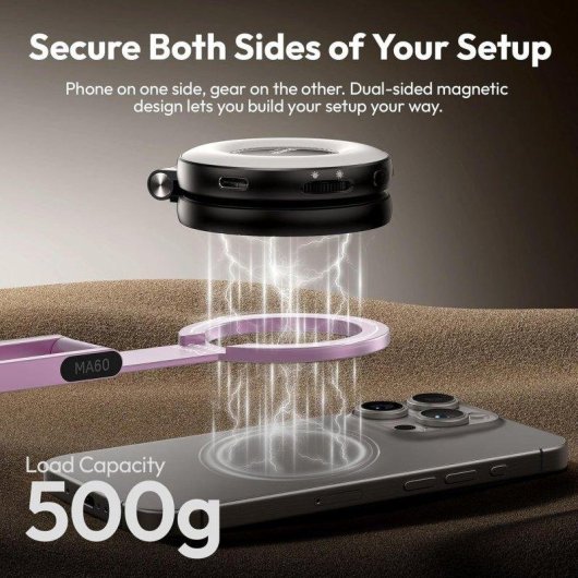 Support magnétique Ulanzi MA60 Pliable Double Aimant Rose
