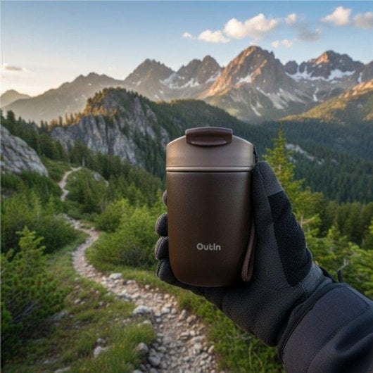 Vaso térmico Outin Marrón Tundra 350 ml acero inoxidable doble pared