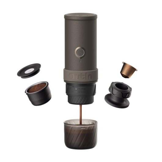 Cafetera Espresso Outin Mino Portátil 70 ml 22 Bares batería 9000 mAh resistente IP67