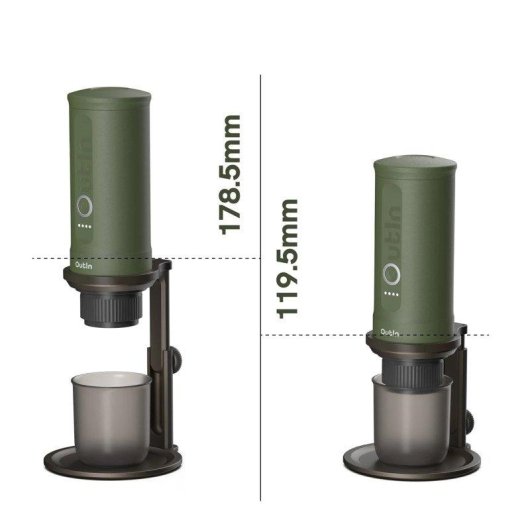 Soporte universal para café Outin Nano ajustable aluminio negro compacto