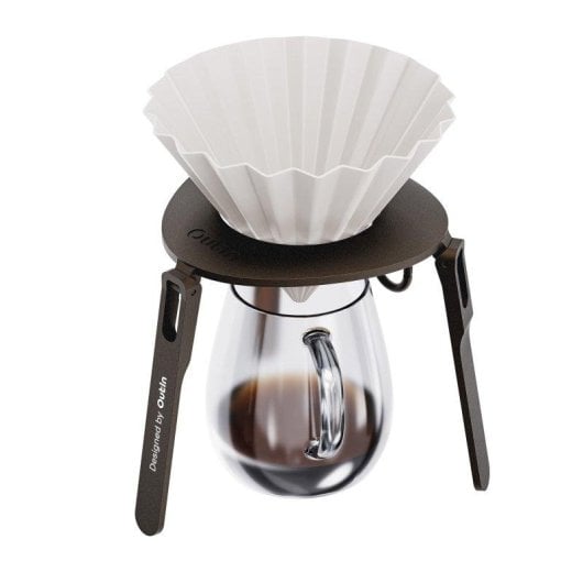 Soporte plegable Outin OU011 aluminio negro ultraligero para cafeteras portátiles