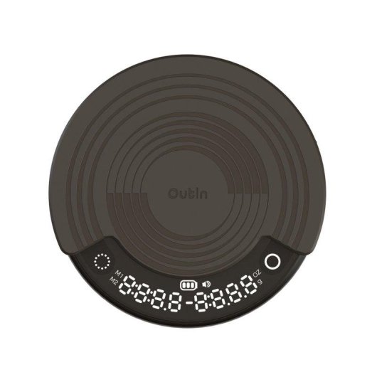 Balança de café Outin Claro Preta Precisão 0,1g Modos Inteligentes