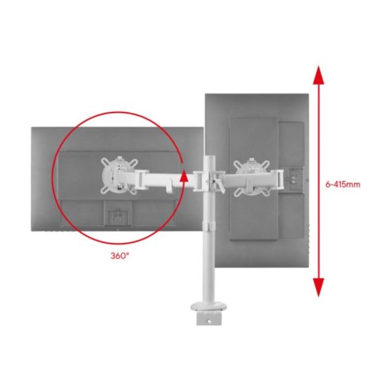 One For All DM2220 Support Moniteur Double de Bureau 13 a 30" VESA 75x75 a 100x100 Max 16kg