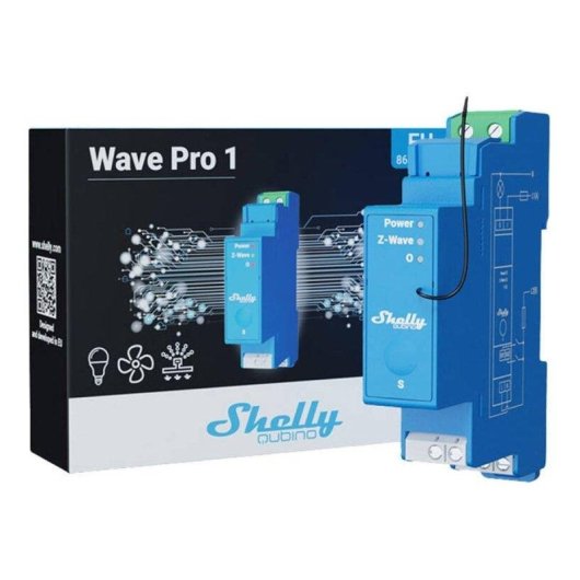 Relais Wi-Fi Shelly Qubino Wave Pro 1 Z-Wave Contrôle éclairage DIN