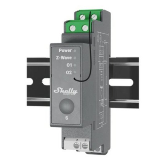 Relais Wi-Fi Shelly Qubino Wave Pro 2 Z-Wave Contrôle éclairage et portes, Rail DIN