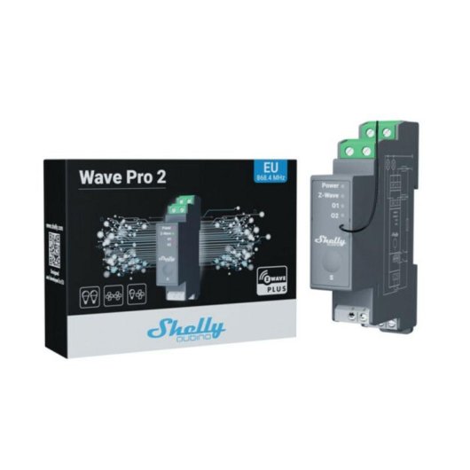 Relais Wi-Fi Shelly Qubino Wave Pro 2 Z-Wave Contrôle éclairage et portes, Rail DIN