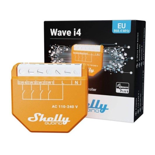 Relais Z-Wave Shelly Qubino Wave i4 Contrôle de scénarios, 4 entrées, Encastrable