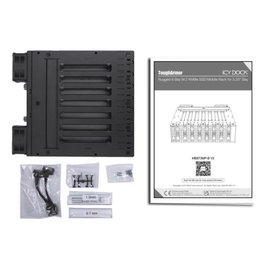 Caja PC ICY DOCK MB873MP-B V2 5.25 Metal Noir 8 baies Ventilateurs