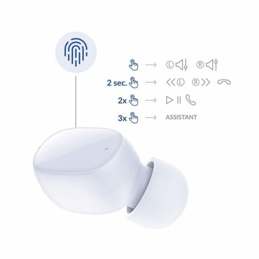 Ecouteurs 3MK FlowBuds sans fil Bluetooth 5.3 Réduction de Bruit Blancs
