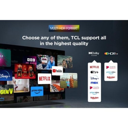 TV TCL LED 50V6C 50" 4K Ultra HD 60Hz Smart TV Google TV Dolby Vision HDR10+ Metallic