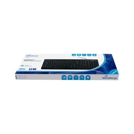 Teclado MediaRange MROS101-FR mecánico AZERTY francés cableado resistente salpicaduras