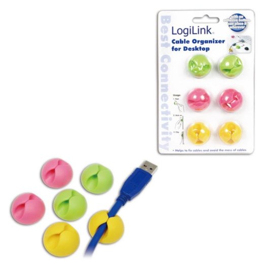 Abrazadera LogiLink KAB0010 Gruen Rosa Gelb Kabelorganisation