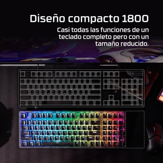 Tastiera HP HyperX Origins 2 1800 meccanica gaming RGB Hot-Swappable QWERTY ES