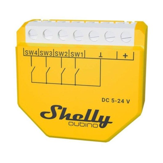 Relais Z-Wave Shelly Qubino Wave i4 DC Contrôle scénarios, 4 entrées, Encastrable