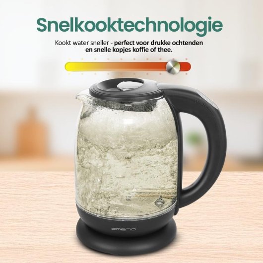 Bouilloire Emerio WK-119255.5 1,7L 2200W Verre LED Température