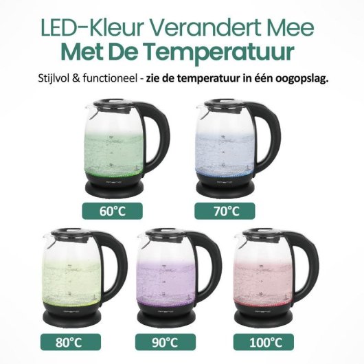Bouilloire Emerio WK-119255.5 1,7L 2200W Verre LED Température
