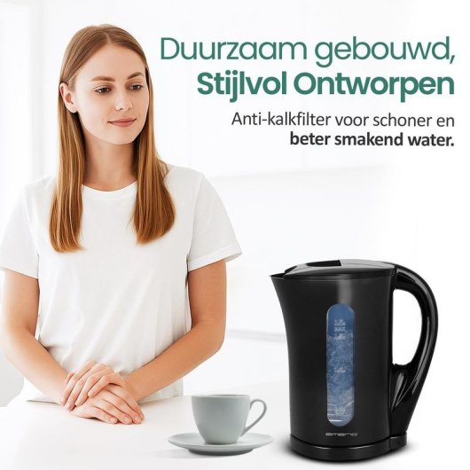 Bouilloire Emerio WK-123483 1,7 L 2200 W Noir sans fil