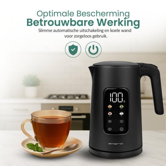 Bouilloire Emerio WK-132229 1,7L 2200W 13 températures écran tactile noir