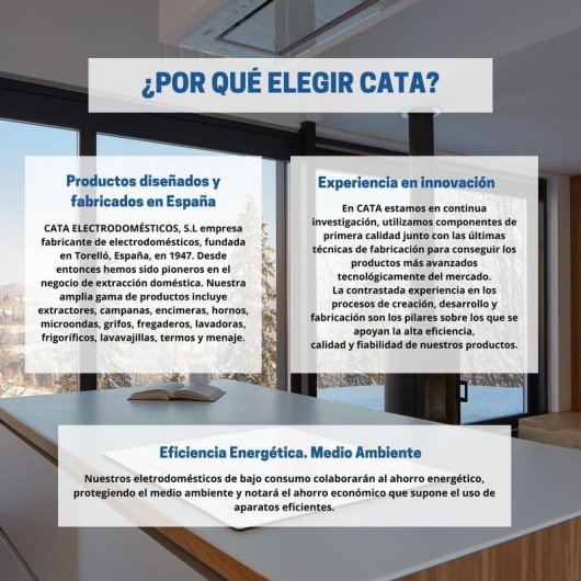 Campana extractora CATA JUNO 7000 GBK Recirculação 70cm com controlo táctil