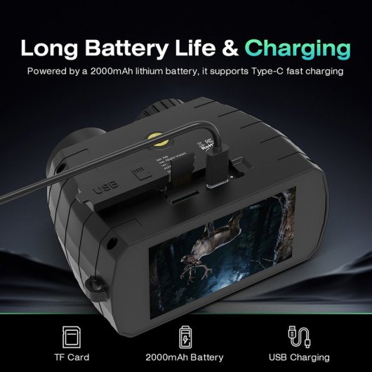 Gafas Visión Nocturna Gtguard N6 1.54" 5x Zoom 1080p Hd Con Ir 3w 2000mah