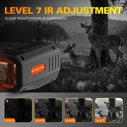 Gafas Visión Nocturna Gtguard N3 5x Zoom 1080p 30fps Hd Con Ir 3w 2000mah