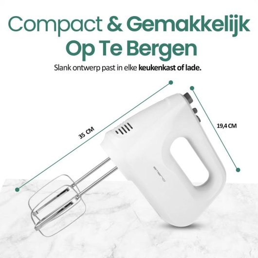 Batidora Emerio HM-124178 250 W 6 velocidades Turbo Blanco acero inoxidable