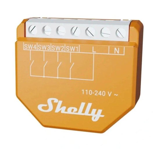 Relais Z-Wave Shelly Wave i4 Contrôle de scénarios, Long Range, Encastrable