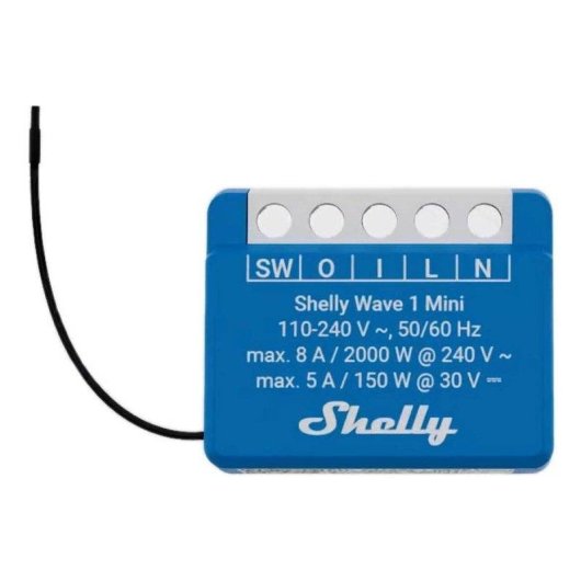 Relais Z-Wave Shelly Wave 1 Mini LR Contrôle d’équipements, Contact sec, Ultra-compact