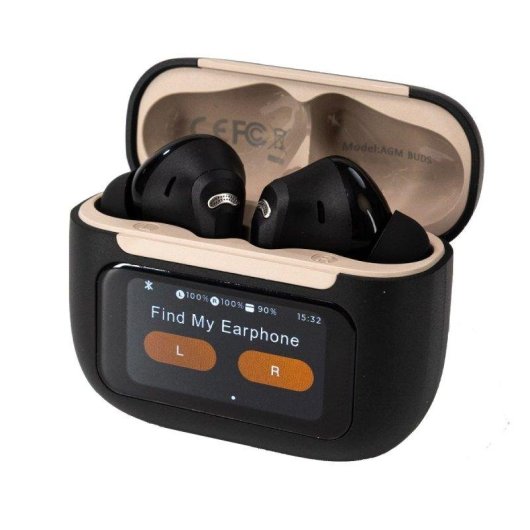 Auriculares AGM Buds 9 sem fios Bluetooth com Cancelamento de Ruído Pretos