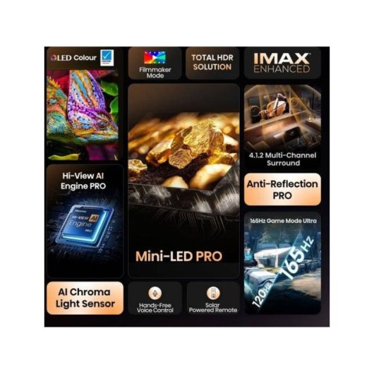 TV Hisense ULED 85U8Q 85" 4K UltraHD 165Hz Smart TV VIDAA HDR10+ Dolby Vision IMAX Enhanced