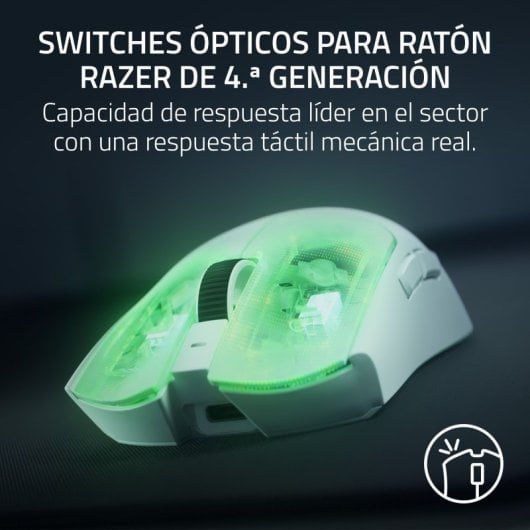 Ratón Razer Viper V4 Pro Inalámbrico 50000 DPI Blanco 8000Hz 6 Botones