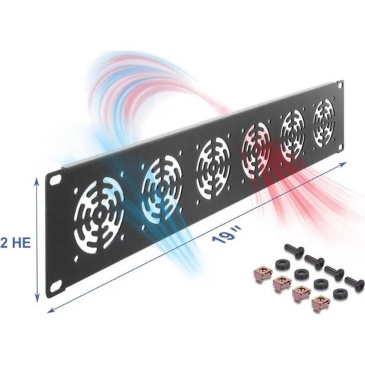 Tapa trasera Delock 67415 con 6 ventiladores integrados para rack 19" 2U