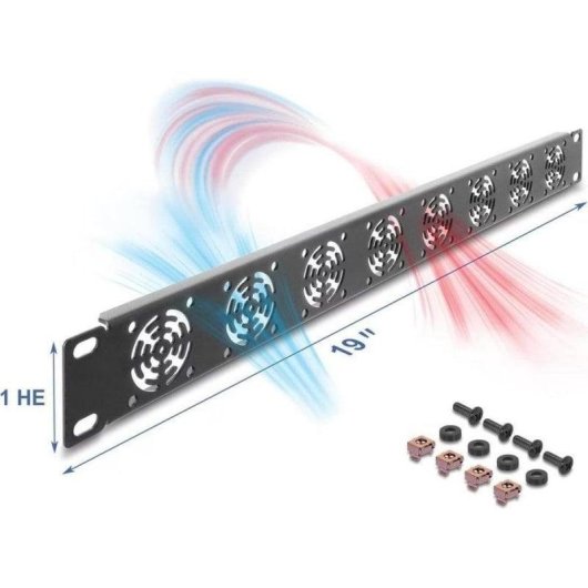 Panneau arriere Delock 67414 rack 19 pouces 1U 8 ventilateurs